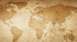 Sepia toned map of the world