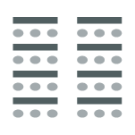 24 rectangle tables with 2 chairs per table facing stage.