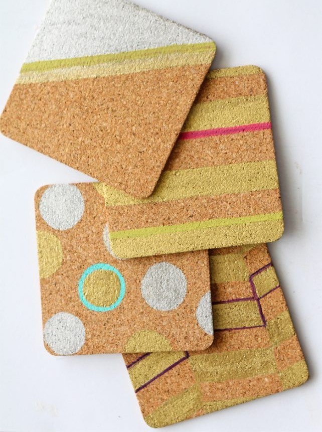 Colorful Cork Coasters