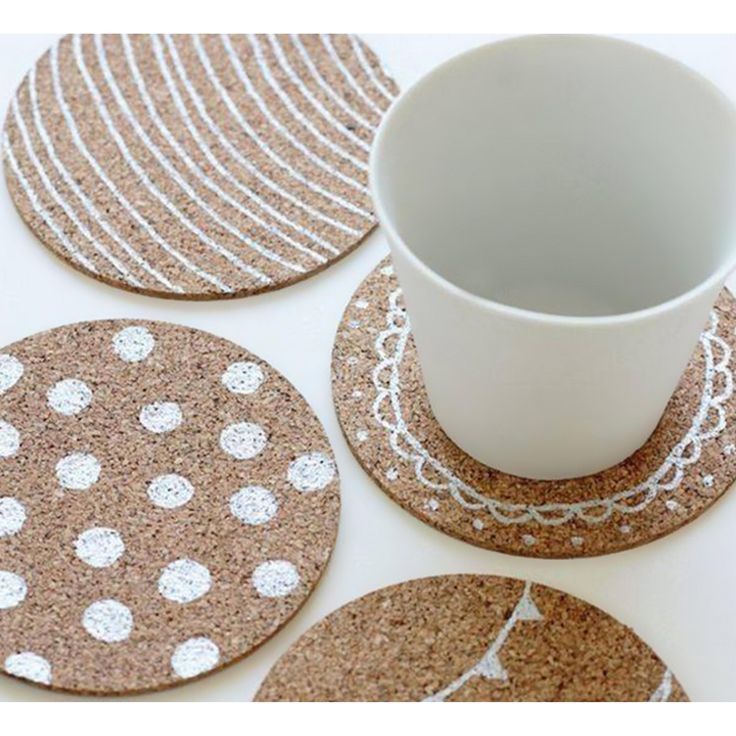 Cork Coasters white paint