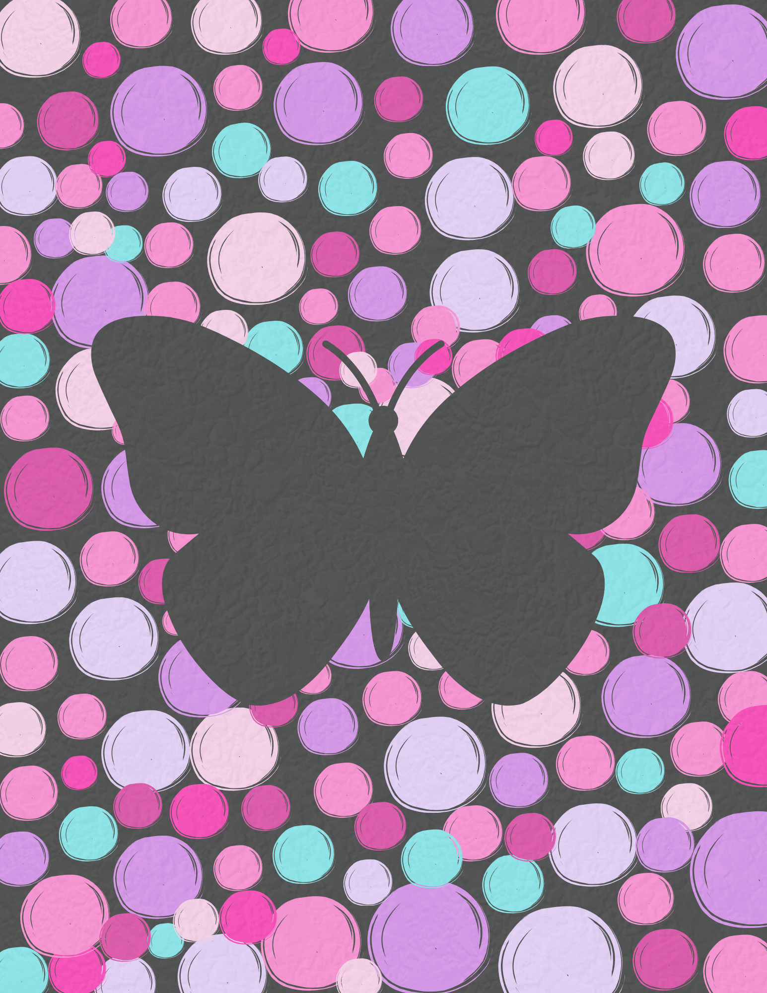 butterfly against a polka dot background