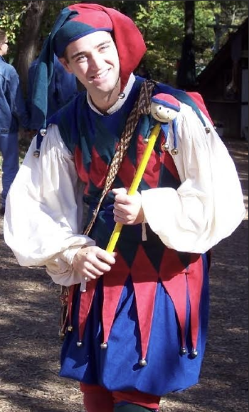 A man dressed as a court jester