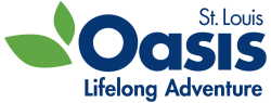 in blue lettering the words Oasis St. Louis Lifelong Adventure
