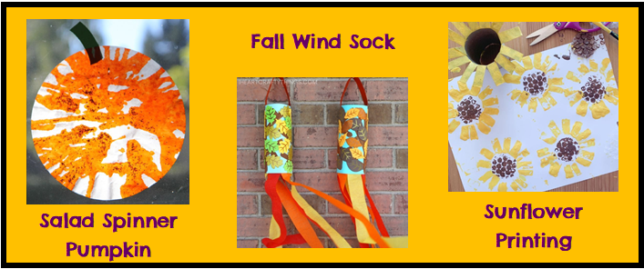 Image showing various fall crafts and art projects.
