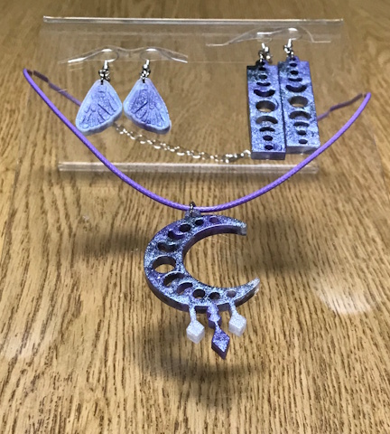 Resin Earrings and Necklace example