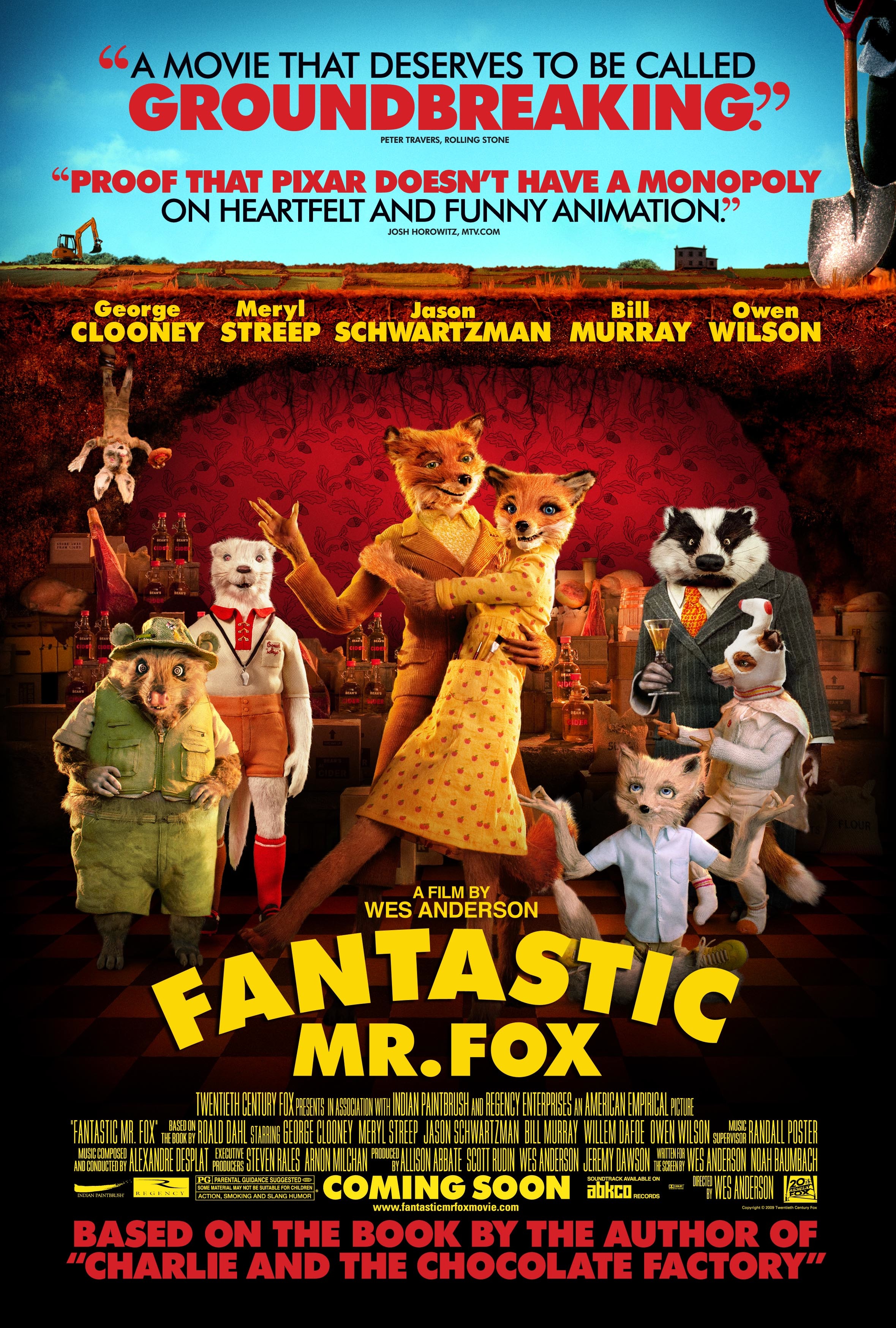 The movie poster for Fantastic Mr. Fox