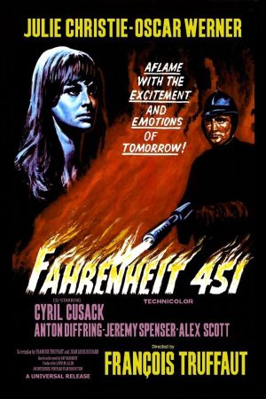 Movie poster. A firefighter engulfed in flames, a women with a serious expression behind him.