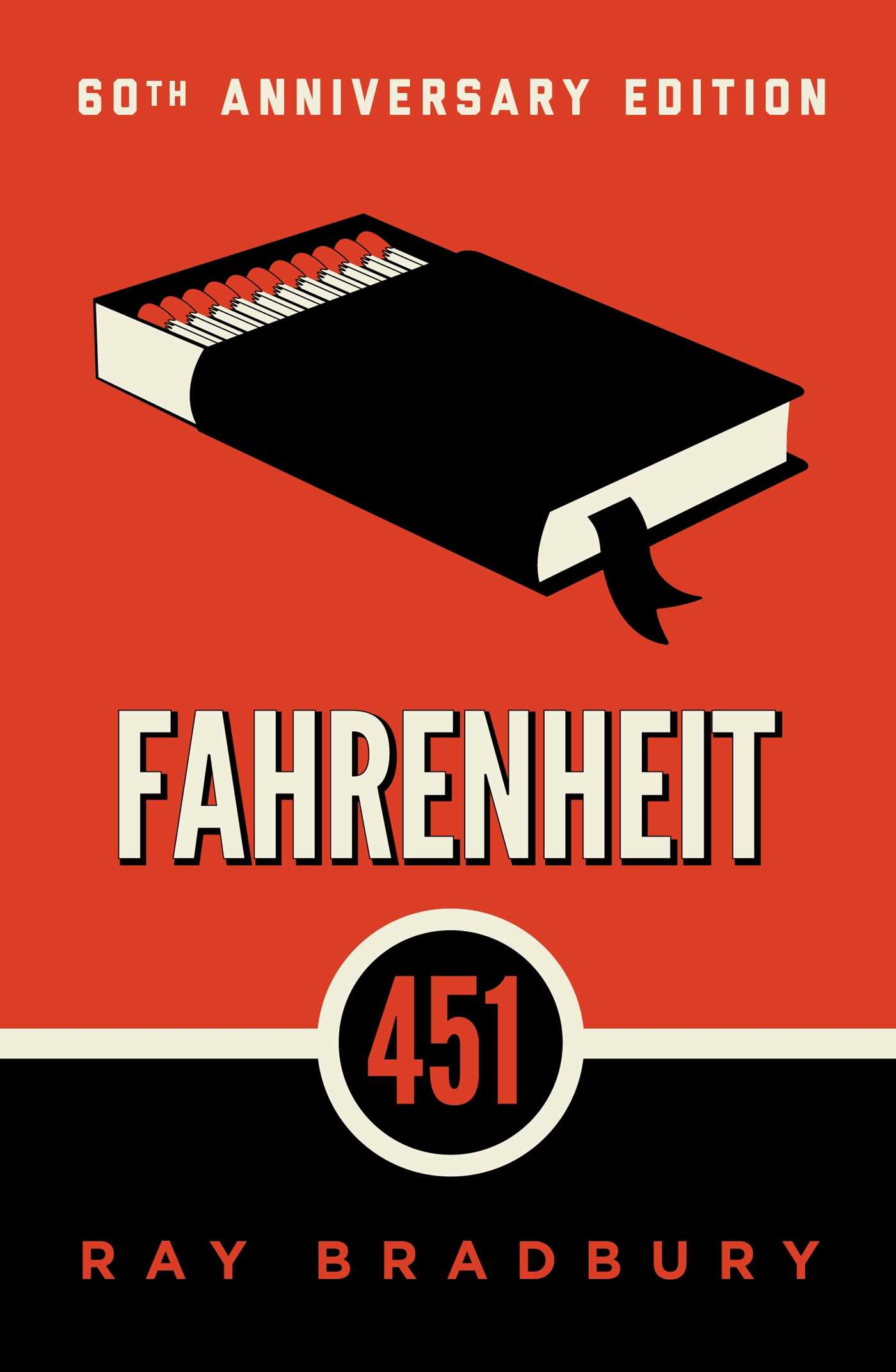 A red and black book cover with a black book on it that also looks like a box of matches. 