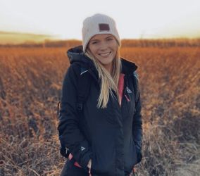 young woman in a field