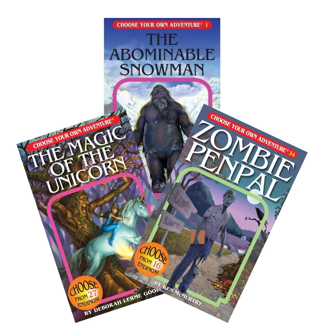three choose your own adventure books