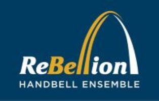 Blue rectangle with the work ReBellion in white and gold. The L's form an arch