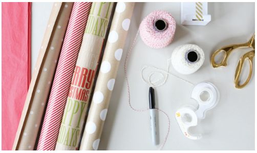 picture of wrapping paper and materials