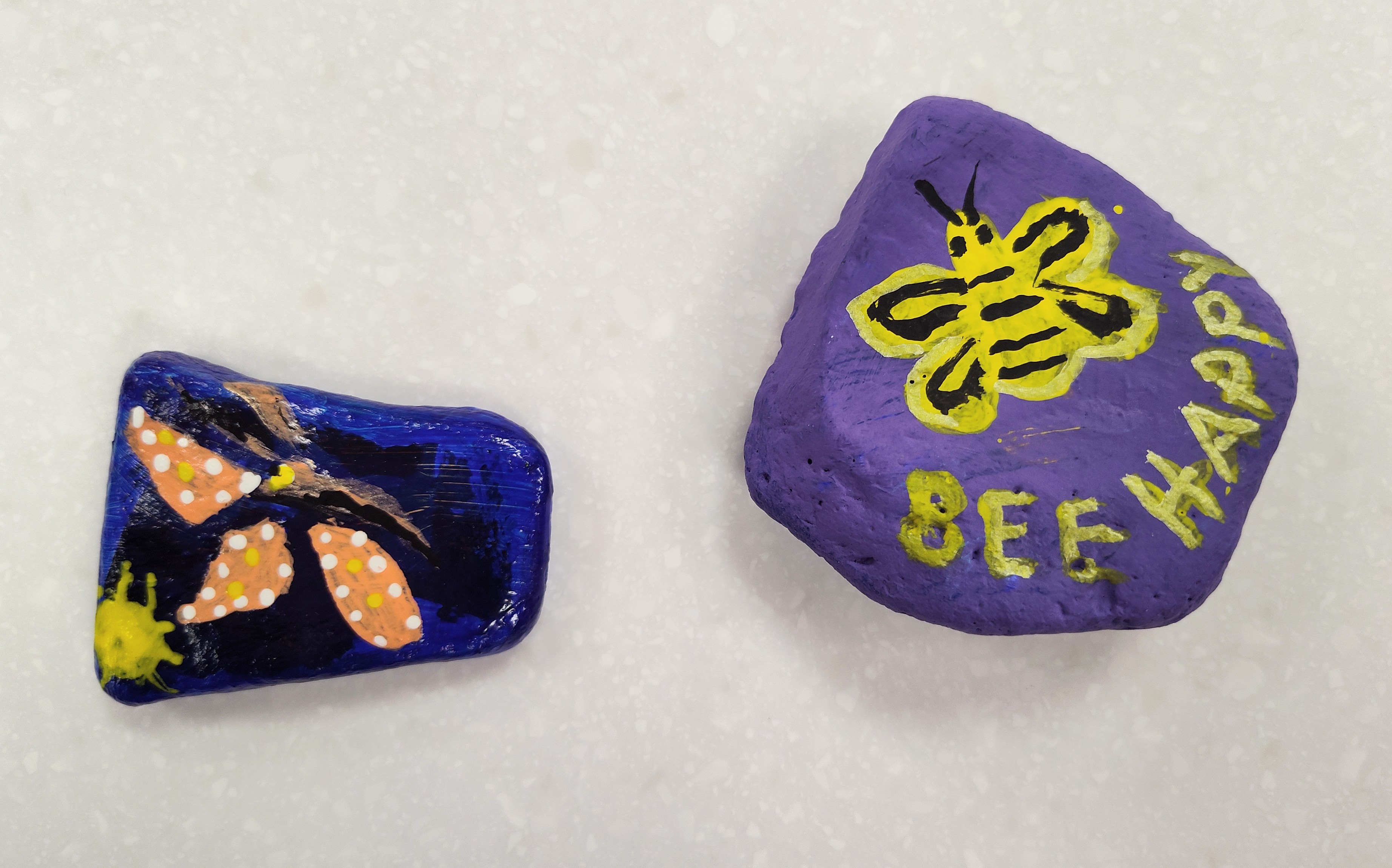 Here are a couple of painted rocks.