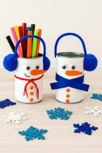 Snowman pencil holder