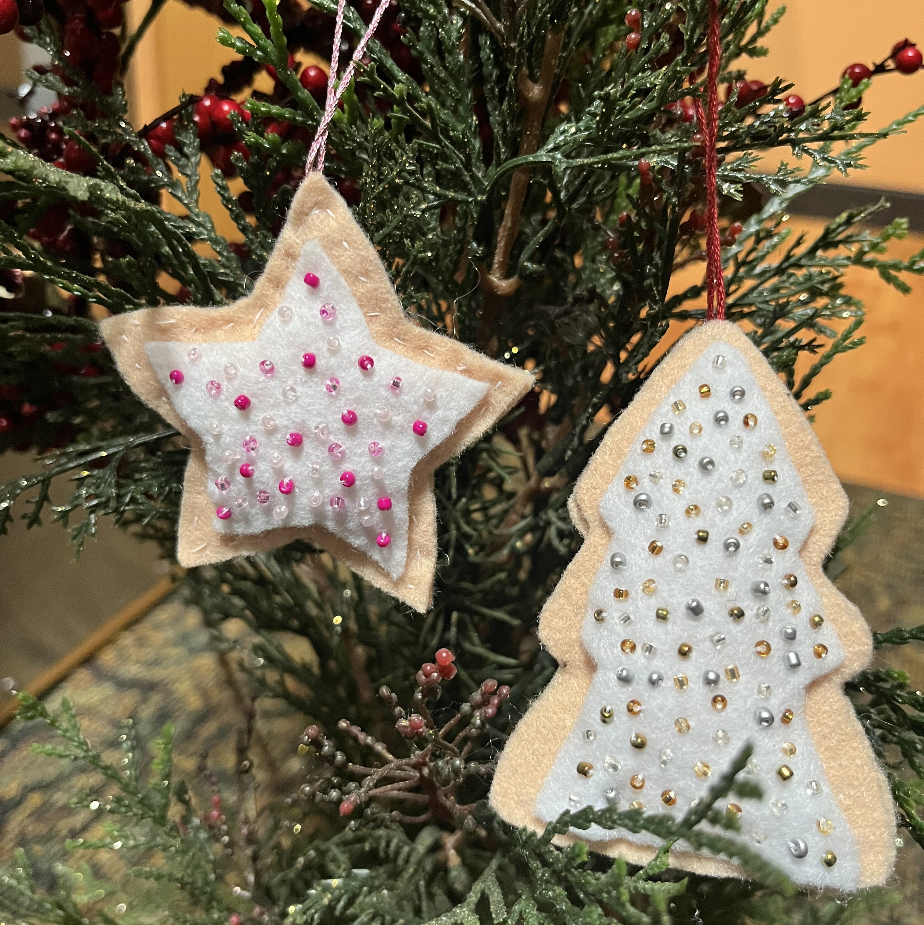 felt cookie ornaments