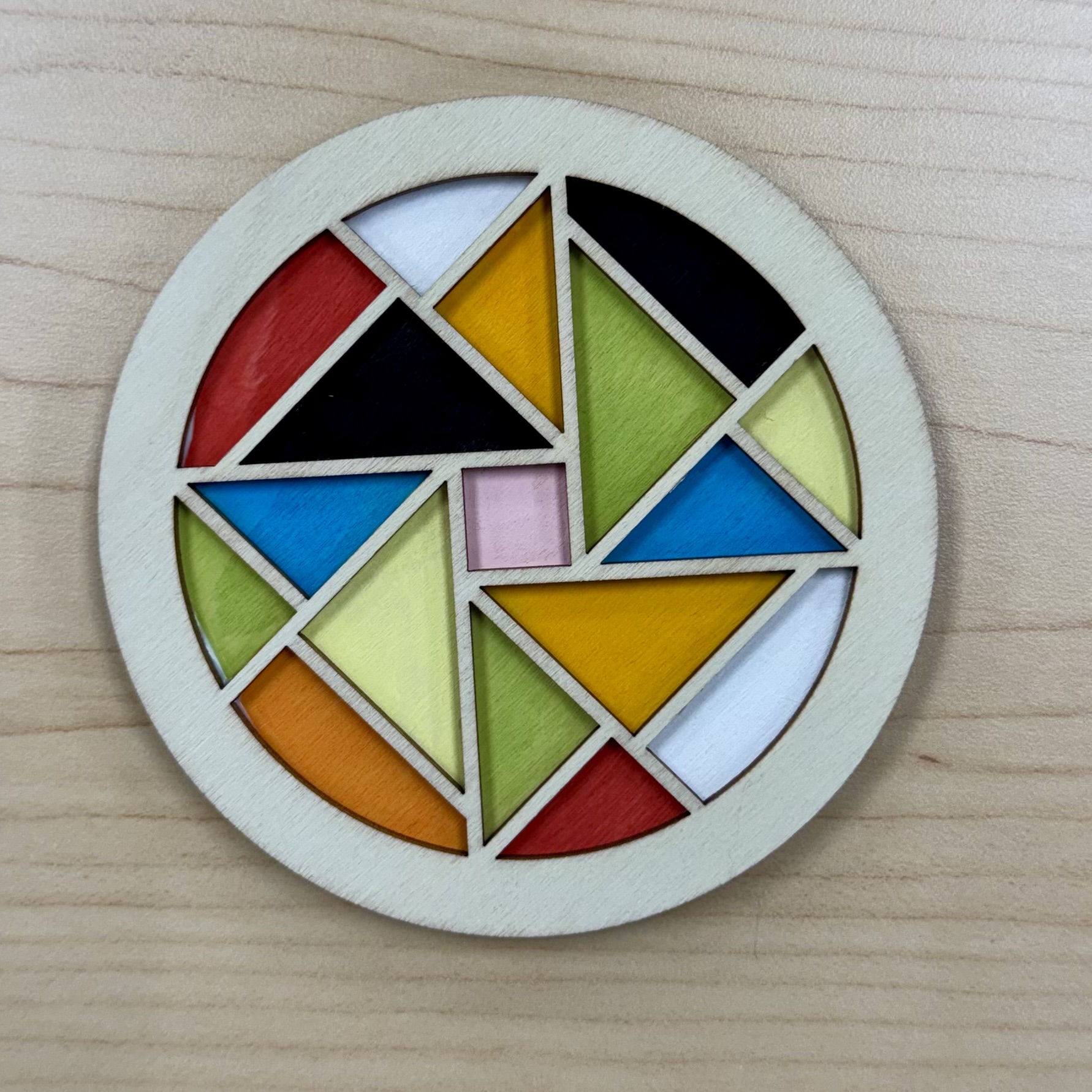 Multicolor painted coaster