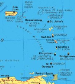 map of the caribbean