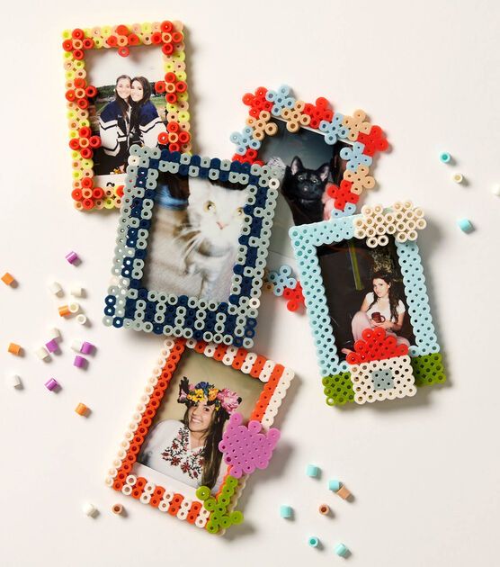 photo frames made out of plastic melt beads
