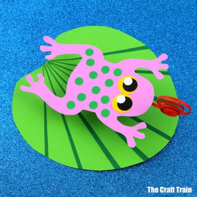 Paper frog on a lily pad