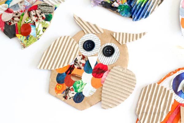 owl made from paper and cardboard