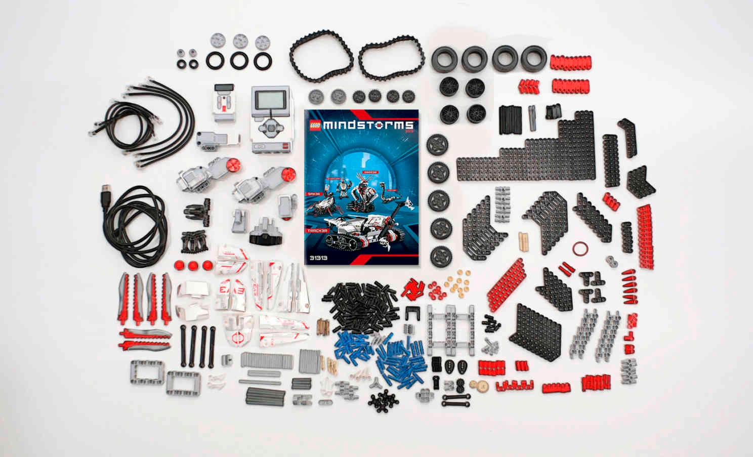 Shows what is in each Mindstorms kit