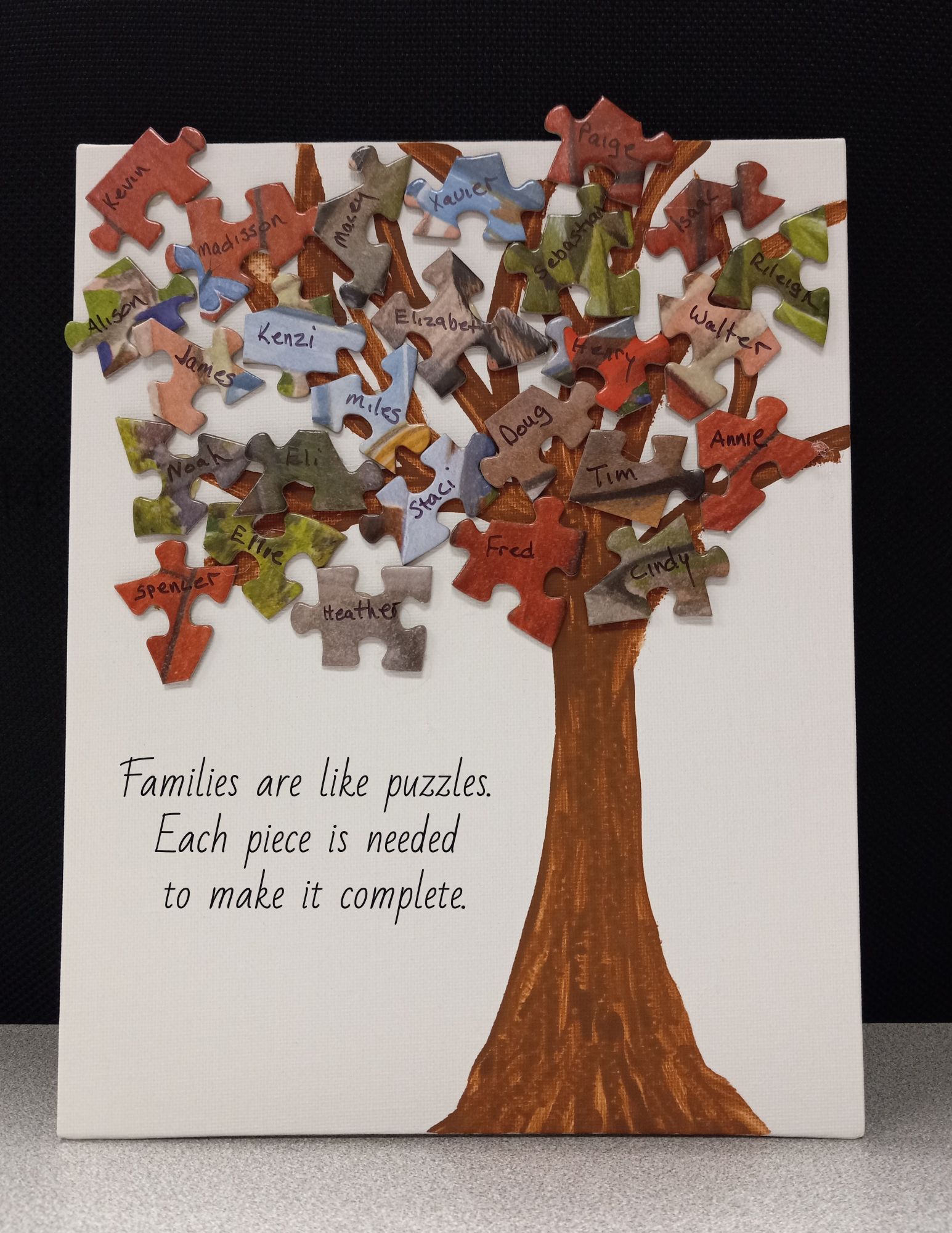 Painted true with jigsaw puzzle pieces