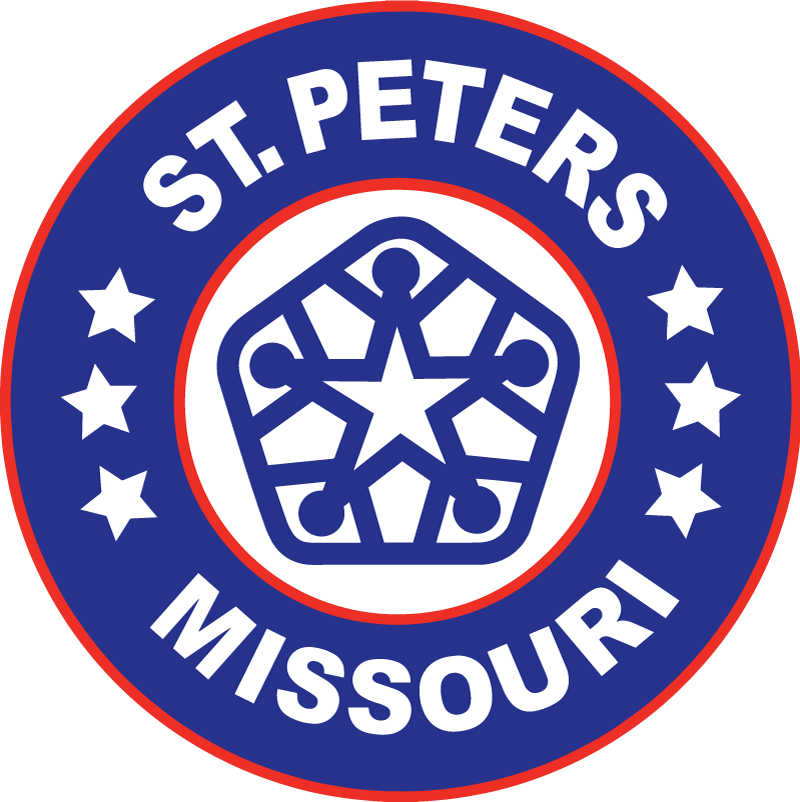 Red and Blue logo for the city of St. Peters MO