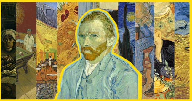 a sampling of famous paintings by Vincent Van Gogh