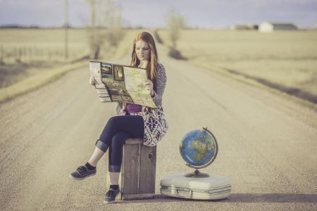 Globe Trotter Woman with Map