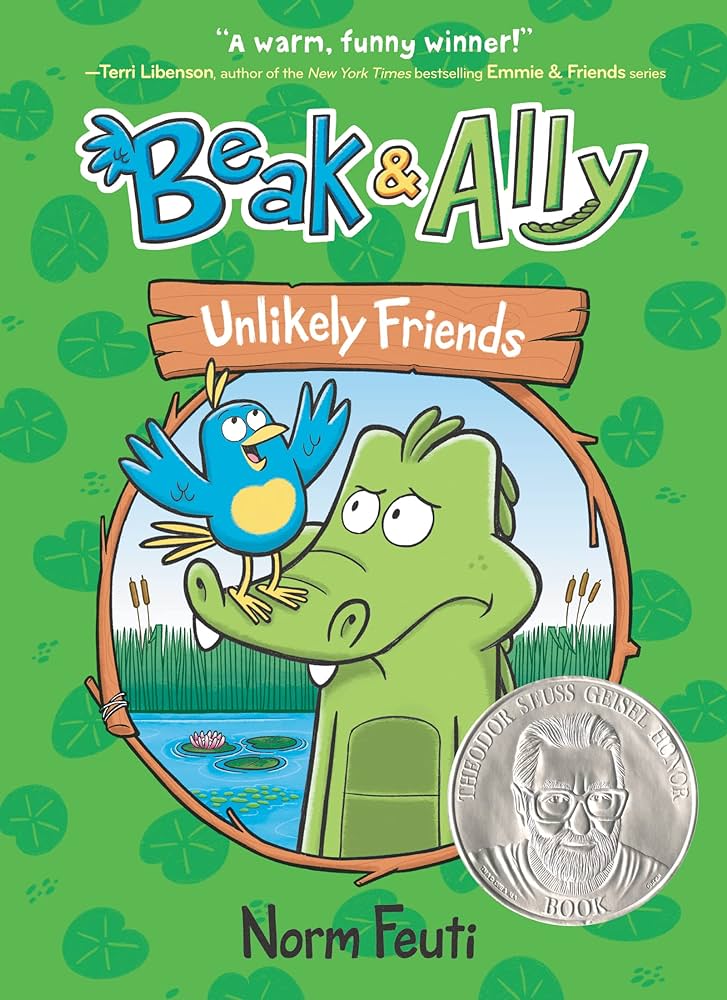 Book cover image of the graphic novel "Beak & Ally: Unlikely Friends" by Norm Feuti