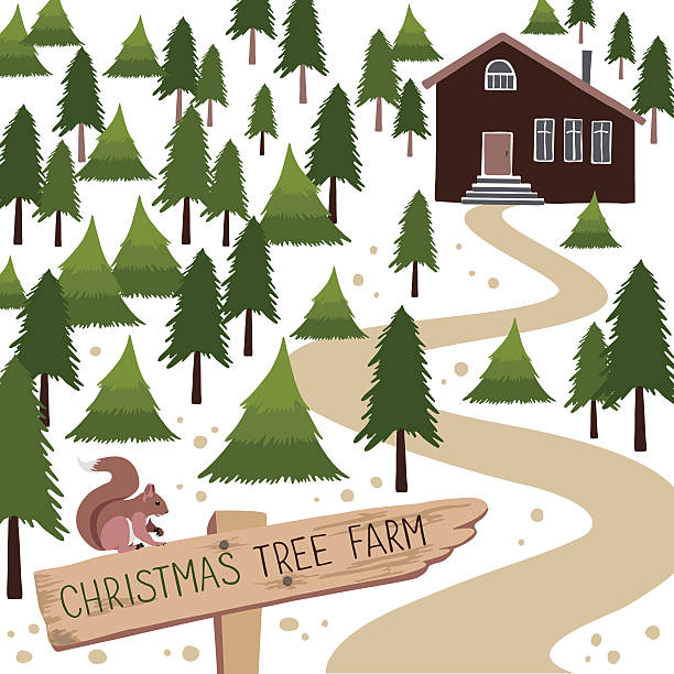 Image showing a graphic of a christmas tree farm