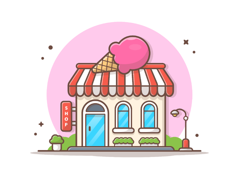 Clipart image of an ice cream shop