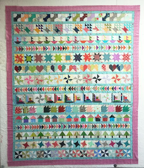 Row Quilt using 3" blocks