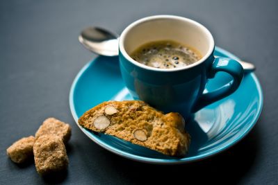 biscotti and cup of coffee