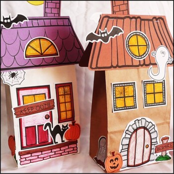 two paper haunted houses