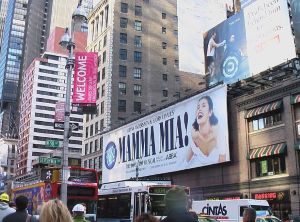 View of New York with Broadway Show Posters