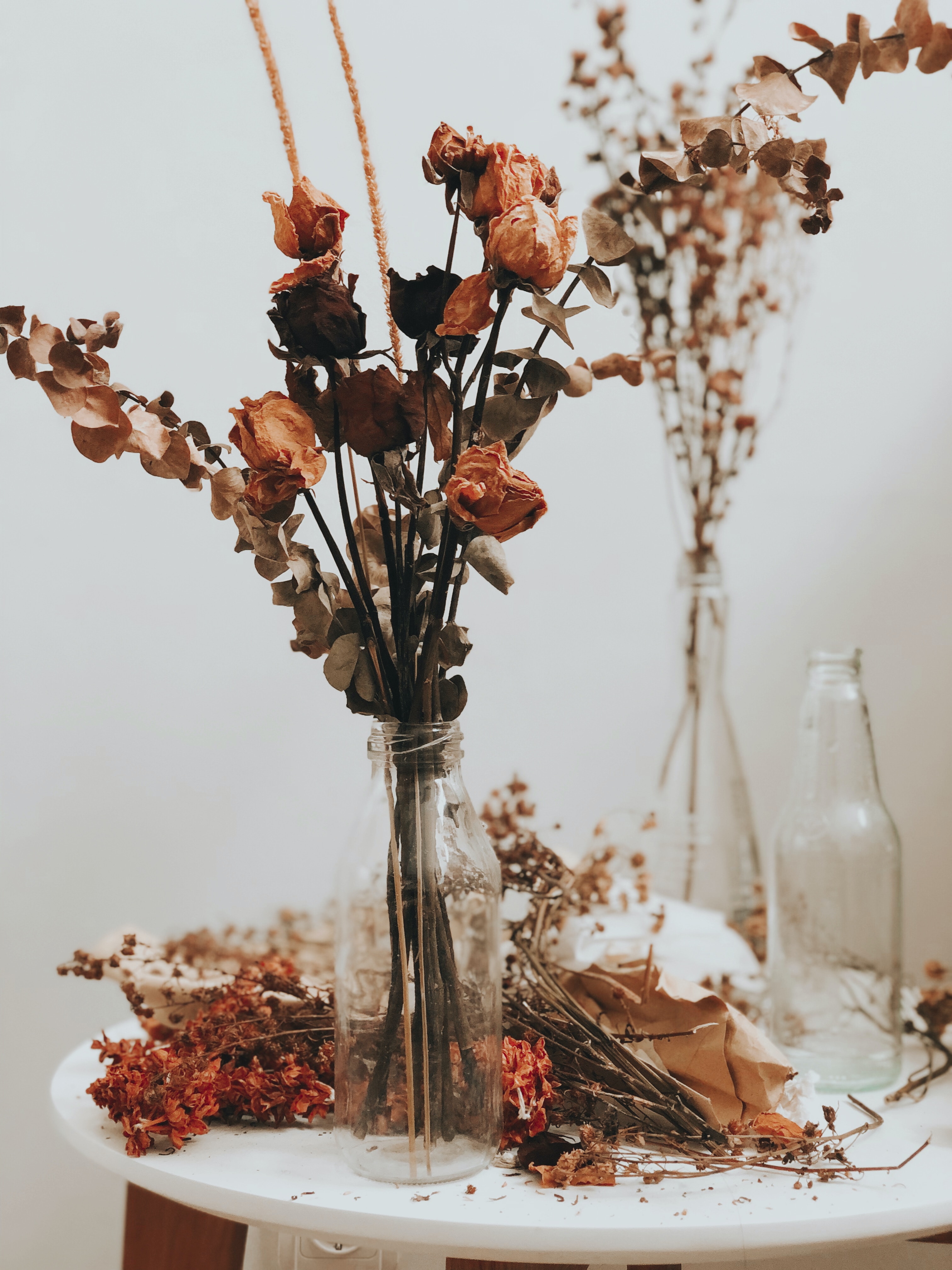 romantic dried flower arrangement