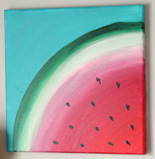 image of a step by step watermelon painting