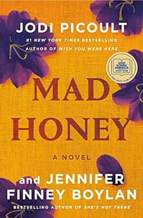 orange yellow cover with purple flowers, Mad Honey