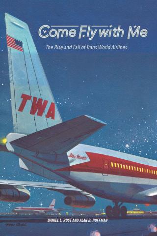 image of TWA airplane on a blue sky background