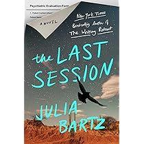 The cover shows a desert scene with a lot of open sky and a bird flying above a cactus. The title of the book, The Last Session, is written diagonally across the middle of the cover in bright blue.