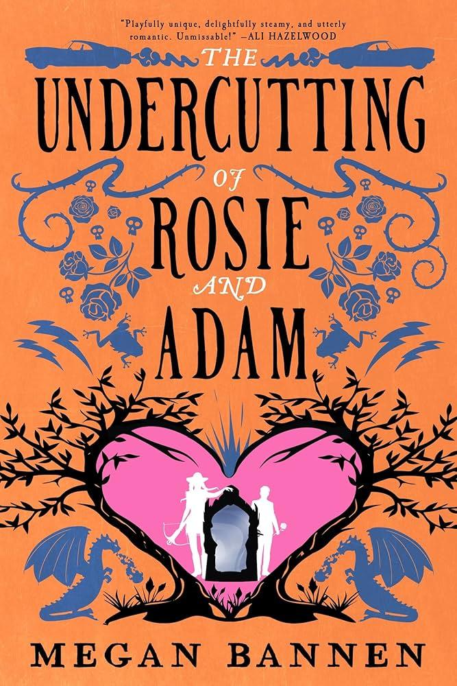 An orange cover with a pink heart and blue and black decorations.